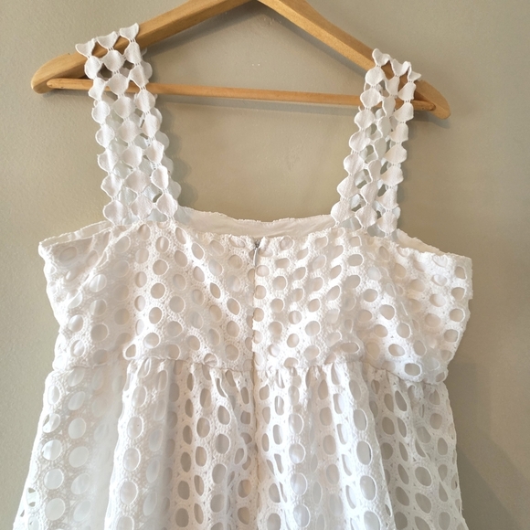 Line & Dot Raneal Dress Loop Laced Eyelet Lace White Back Zipper Size Medium - Picture 11 of 12
